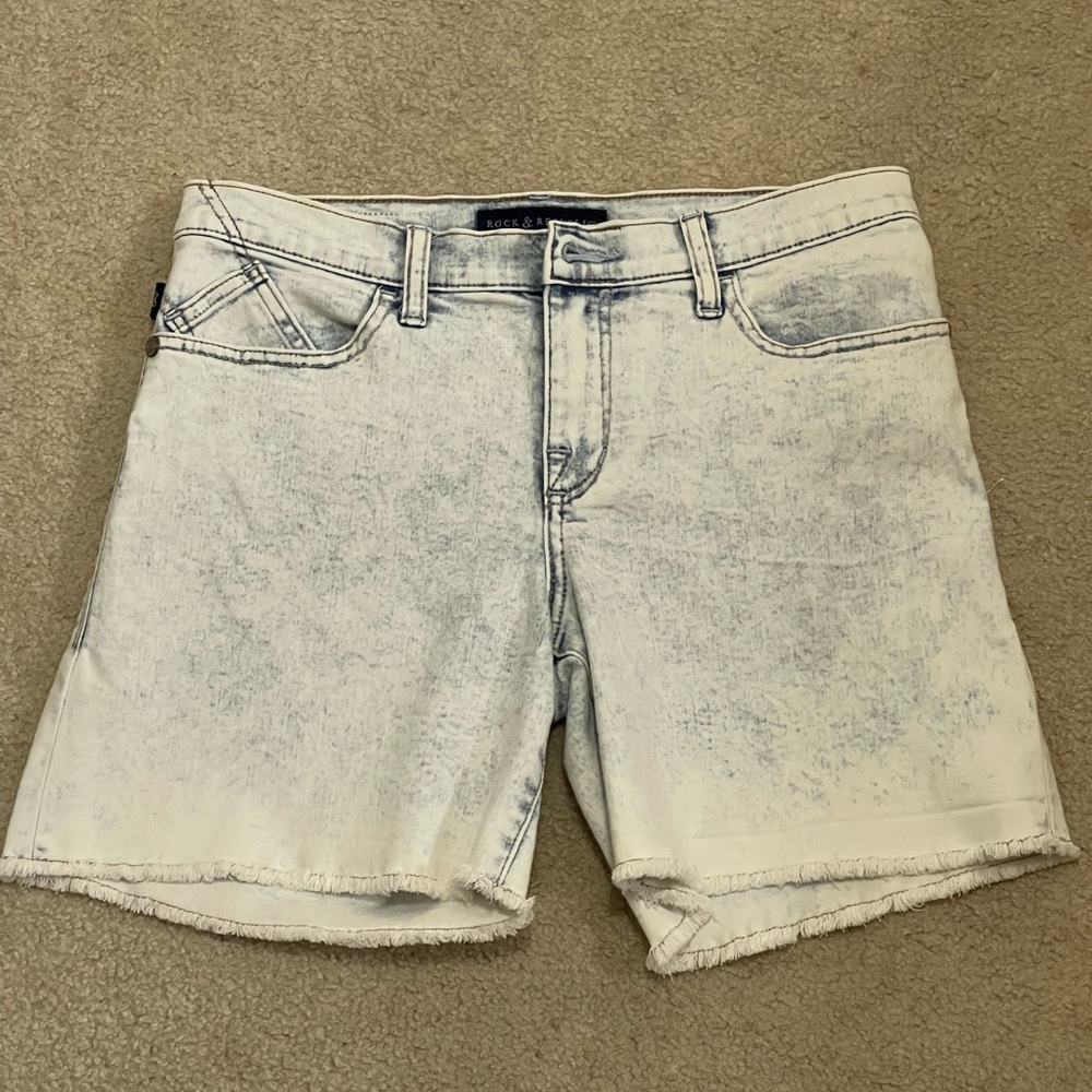 Rock & Republic Bumper Shoot Acid Washed Cut Off Shorts Sz 10